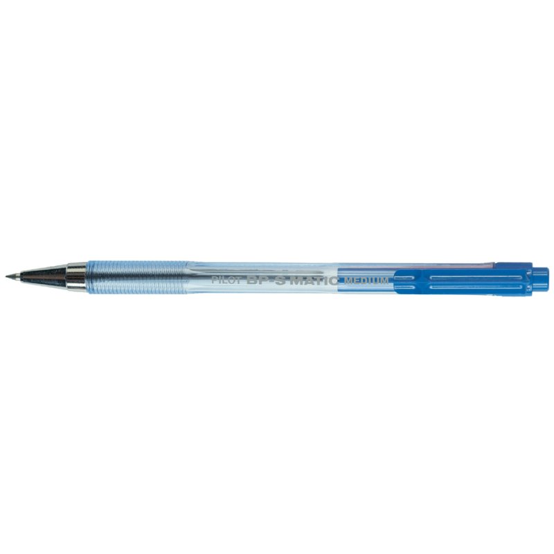 Pilot balpen met drukknop medium punt, rood, transparant, documentecht